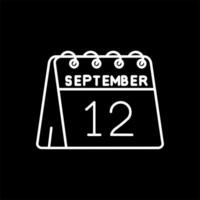 12 .. von September Linie invertiert Symbol vektor