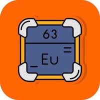 Europium gefüllt Orange Hintergrund Symbol vektor