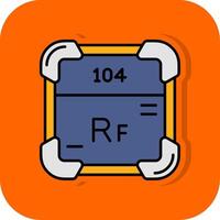 Rutherfordium gefüllt Orange Hintergrund Symbol vektor