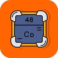 kadmium fylld orange bakgrund ikon vektor