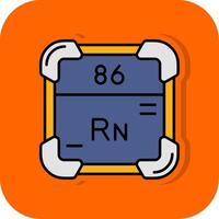 radon fylld orange bakgrund ikon vektor