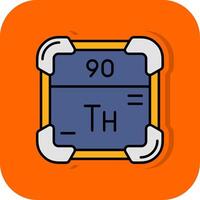 thorium fylld orange bakgrund ikon vektor