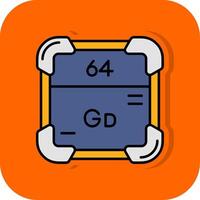gadolinium fylld orange bakgrund ikon vektor