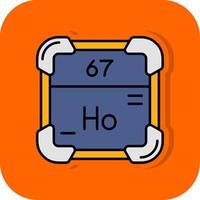 holmium fylld orange bakgrund ikon vektor