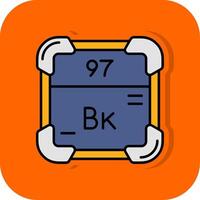 Berkelium gefüllt Orange Hintergrund Symbol vektor