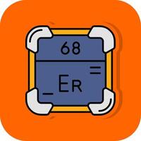 Erbium gefüllt Orange Hintergrund Symbol vektor