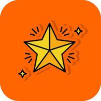 stjärna fylld orange bakgrund ikon vektor