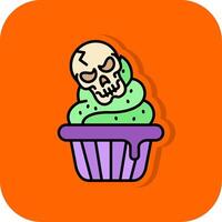Cupcake gefüllt Orange Hintergrund Symbol vektor