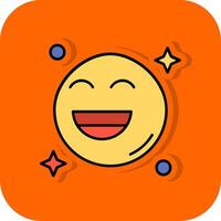 leende fylld orange bakgrund ikon vektor