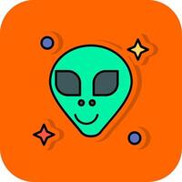 Außerirdischer gefüllt Orange Hintergrund Symbol vektor