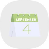 4:e av september platt kurva ikon vektor