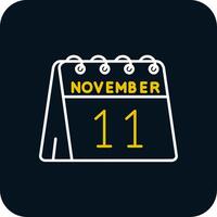 11th av november linje gul vit ikon vektor
