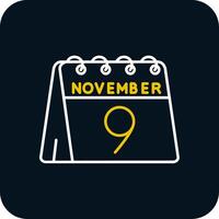 9 .. von November Linie Gelb Weiß Symbol vektor