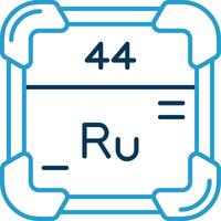 Ruthenium Linie Blau zwei Farbe Symbol vektor