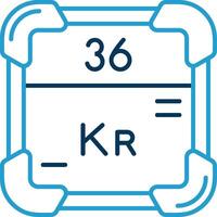 krypton linje blå två Färg ikon vektor