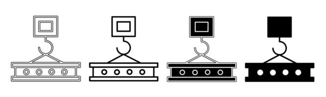 svart och vit illustration av en konstruktion. konstruktion ikon samling med linje. stock vektor illustration.