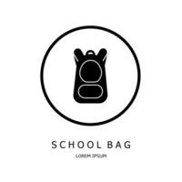 Logo Vektor Design zum Geschäft. Schule Tasche Logos.