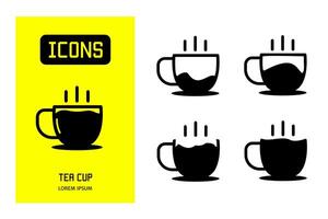 uppsättning av platt ikoner av kaffe kopp. vektor design för företag och stock.