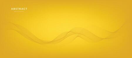 abstrakt gul lutning bakgrund mall med vågig rader vektor
