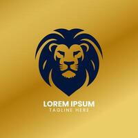 lejon guld logotyp design vektor mall