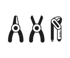 Zange Werkzeuge Symbole einstellen Vektor
