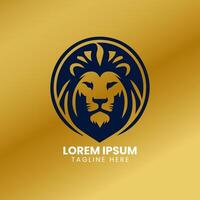 lejon guld logotyp design vektor mall