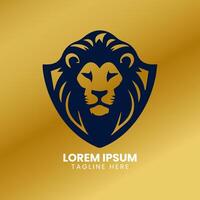 lejon guld logotyp design vektor mall