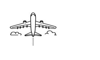 ai generiert Flugzeug eben Symbol Zeichen Design Gliederung Gekritzel International Reise Vektor Illustration auf Weiß Hintergrund