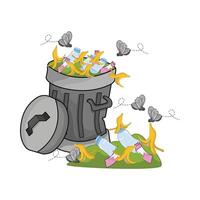 Illustration von stinkend Müll können vektor