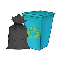 Illustration von Müll können und Müll Tasche vektor