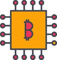 bitcoin chip vektor ikon