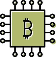 Bitcoin-Chip-Vektorsymbol vektor