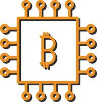 Bitcoin-Chip-Vektorsymbol vektor