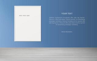 tom fotoram eller bildram i trärumsbakgrund. vektor. vektor
