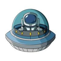 Astronaut im UFO-Raumschiff vektor
