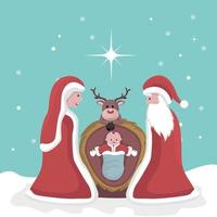 julkort av Jesu födelse vektor
