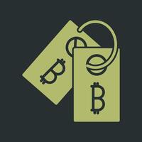 Bitcoin-Label-Tag-Vektorsymbol vektor
