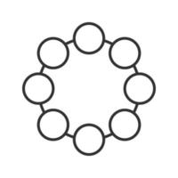 lineares Kreissymbol. dünne Linie Abbildung. Gemeinschaftskonzept. Kontursymbol. Vektor isolierte Umrisszeichnung