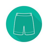 badbyxor platt linjär lång skugga ikon. sportshorts. vektor kontur symbol