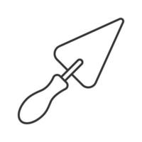 triangulär spade linjär ikon. tunn linje illustration. spackel. kontur symbol. vektor isolerade konturritning