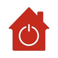 Haus mit Machtzeichen im Glyphen-Farbsymbol. Intelligentes Haus. Silhouette-Symbol auf weißem Hintergrund. negativen Raum. Vektor-Illustration vektor