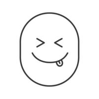 smaskigt leende linjär ikon. tunn linje illustration. fånigt, fånigt, dumt ansikte. kontur symbol. vektor isolerade konturritning