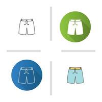 Badehose-Symbol. flaches Design, lineare und Farbstile. Sporthosen. isolierte vektorillustrationen vektor