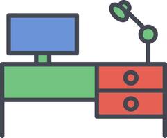 Studie Schreibtisch ich Vektor Symbol