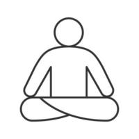yoga position linjär ikon. tunn linje illustration. yogaklass. kontur symbol. vektor isolerade konturritning