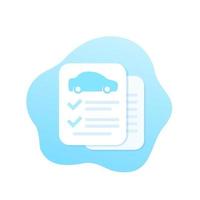 bilförsäkringsavtal vektor ikon
