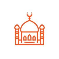 Moschee-Symbol, lineares Zeichen vektor