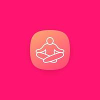 Meditation, meditierender Mann Liniensymbol für App vektor