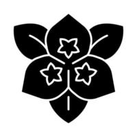Bougainvillea-Blumen-Glyphe-Symbol. Ziergartenpflanze. Silhouette-Symbol. negativen Raum. isolierte Vektorgrafik vektor
