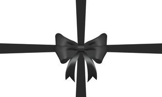 realistisch dekorativ glänzend Satin- schwarz Band Bogen, Vektor eps10 isoliert